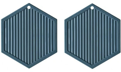 pepplo Pvc Coaster C-D Triangle-Blue_2,Pack of 2 Silicone Trivet(Pack of 2)