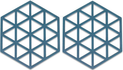 pepplo PVC Coaster Halka-A-Triangle-Blue-2,Pack of 2 Silicone Trivet(Pack of 2)