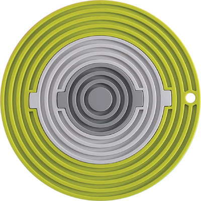 Besillia 3 in 1 Multisize Silicon Trivets Mat for Hot Dishes Pots & Pans,Green Round Trivet(Pack of 1)