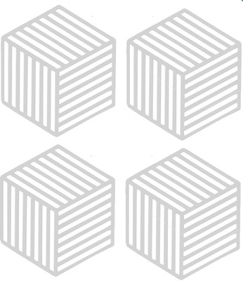 pepplo PVC Coaster Halka-A-Line-White-4,Pack of 4 Silicone Trivet(Pack of 4)