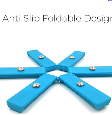 Artistic Den Heat Insulation Pad Folding Plastic 7.5inch Hotpot Stand Trivet(Pack of 3)