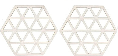 pepplo PVC Coaster Halka-A-Triangle-White-2,Pack of 2 Silicone Trivet(Pack of 2)