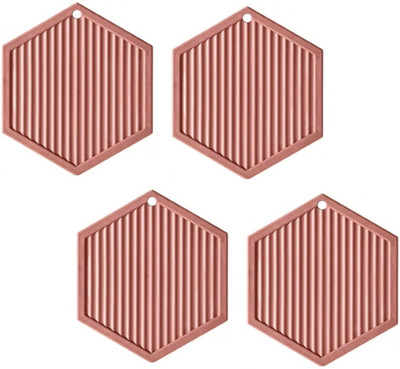 pepplo Pvc Coaster C-D Triangle-Red_4,Pack of 4 Silicone Trivet(Pack of 4)