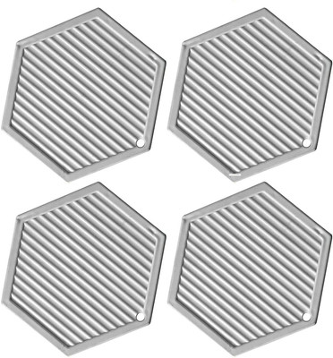 pepplo Pvc Coaster C-D Triangle-Light Grey_4,Pack of 4 Silicone Trivet(Pack of 4)