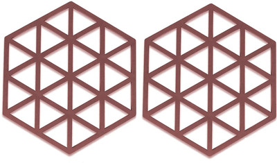 pepplo PVC Coaster Halka-A-Triangle-Red_2,Pack of 2 Silicone Trivet(Pack of 2)