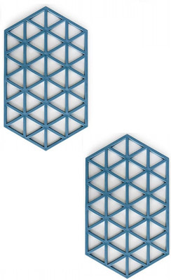 pepplo PVC Coaster large Heavy-B1-Triangle-Blue_2,Pack of 2 Silicone Trivet(Pack of 2)