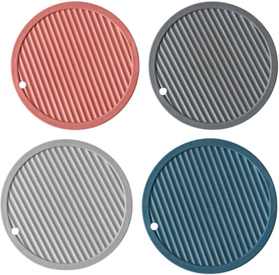 Simois Non-Slip Silicone Trivet Pad – Perfect for Hot Mugs, Teapots & Kitchen Use Smooth Finish, Non-Slip Finish, Grip-Patterned Finish Trivet(Pack of 1)