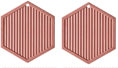 pepplo Pvc Coaster C-D Triangle-Red_2,Pack of 2 Silicone Trivet(Pack of 2)