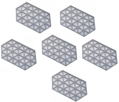 pepplo PVC Coaster large Heavy-B1-Triangle-Grey_6,Pack of 6 Silicone Trivet(Pack of 6)