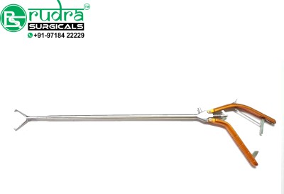 RUDRA SURGICALS WITH DEVICE Laparoscopic Needle Holder Tenaculum 10mm Trocar(330 mm)