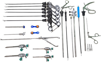PRAGTI ENTERPRISE RUDRA 21PC - Laparoscopic Surgery Set 5mm/10mm Reusable Surgical Instruments Trocar(330 mm)
