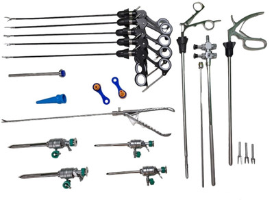 PRAGTI ENTERPRISE RUDRA 16PC - Laparoscopic Surgery Set 5mm/10mm Reusable Surgical Instruments Trocar(330 mm)