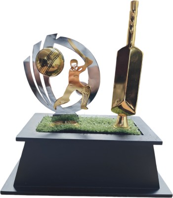 MAH INTERNATIONAL Stainless Steel Cricket Premium Trophy(Height-14 inch) Trophy(14 inch)