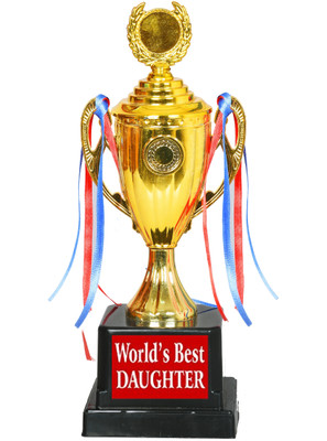 Jayshri handicrafts Daughter Gift for World's Best Daughter Trophy Trophy(12-Inch)