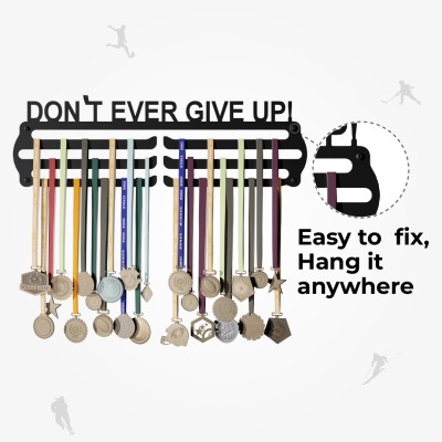 Glory Medal Hangers_Dont Ever Give UP_ Wall Mount Hanger Medal(45 * 30 CM upto 60 Medals)