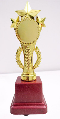Afiya International Metallic Fiber 3 Star Golden Winning Trophy/Award for Winners Trophy (8.5 INCH) Trophy(8.5 Inch)