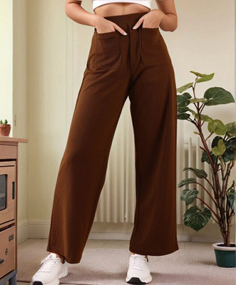 Dwarros Regular Fit Women Brown Trousers