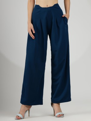 Ekaviya Relaxed Women Blue Trousers