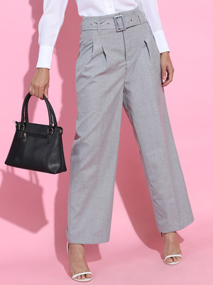 Tokyo Talkies Regular Fit Women Grey Trousers
