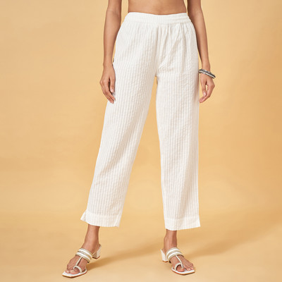 Rangmanch by Pantaloons Regular Fit Women White Trousers