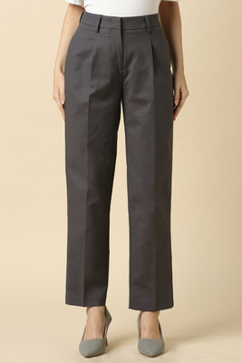 Allen Solly Regular Fit Women Grey Trousers