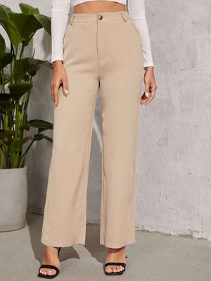 CHEMISTRY Straight Fit Women Beige Trousers
