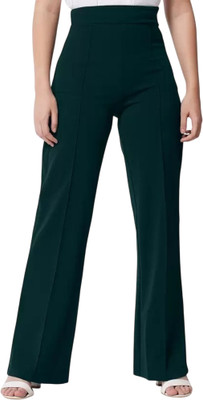 Vinayak Textile Regular Fit Women Dark Green Trousers