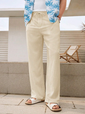 Leriya Fashion Solid Men White Track Pants