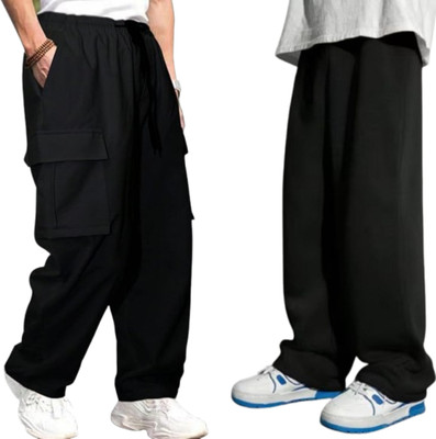 ATTITUDE START OF FASHION Regular Fit, Loose Fit Men Black Trousers