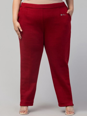 MISS DESIRE Regular Fit Women Maroon Trousers