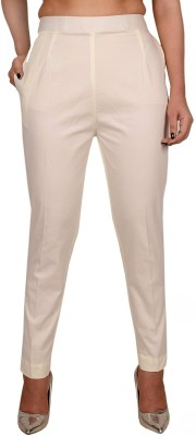 Sakhi Shine Regular Fit Women Cream Trousers