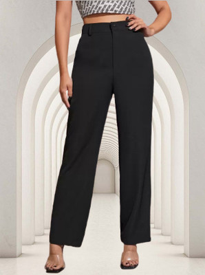 BELSHY Regular Fit Women Black Trousers