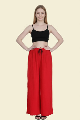 MUZUN Regular Fit Women Red Trousers