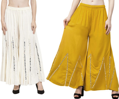 OMAYAA Comfort Fit Women Yellow Trousers