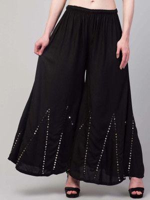 OMAAYA Comfort Fit Women Black Trousers