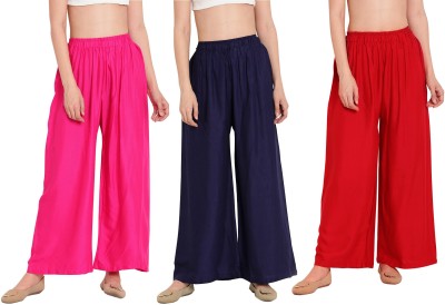 Phase of Trend Relaxed Women Pink, Dark Blue, Red Trousers