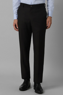 LOUIS PHILIPPE Regular Fit Men Black Trousers