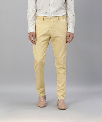 RARE RABBIT Slim Fit Men Yellow Trousers