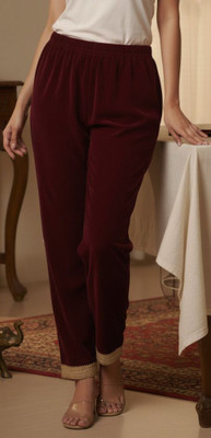 ETHNIQU Regular Fit Women Maroon Trousers