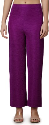 METRONAUT Regular Fit Women Polyester Purple Trousers