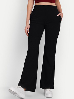 NEXT ONE Flared Women Black Trousers