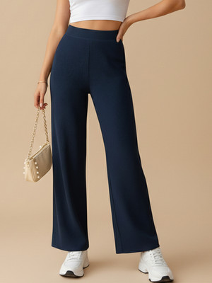 DTR FASHION Flared Women Blue Trousers