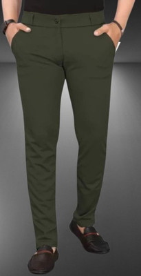 Advikfashion Slim Fit Men Green Trousers