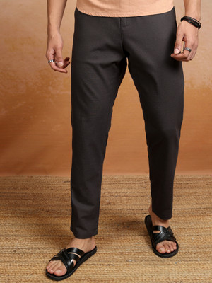 HIGHLANDER Slim Fit Men Black Trousers