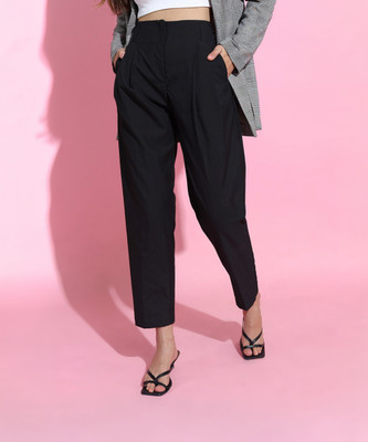 Tokyo Talkies Regular Fit Women Black Trousers