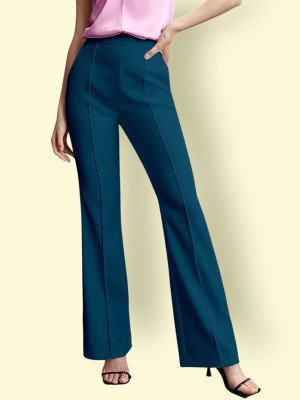 Levony Regular Fit Women Blue Trousers