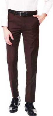 SLC Regular Fit Men Brown Trousers