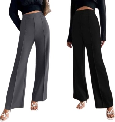 Bhumika Fashions Comfort Fit, Flared, Regular Fit, Straight Fit, Loose Fit Women Multicolor Trousers