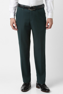 VAN HEUSEN Regular Fit Men Green Trousers