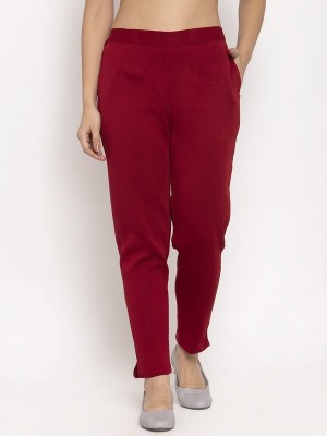 Trend Level Regular Fit Women Dark Blue, Maroon Trousers